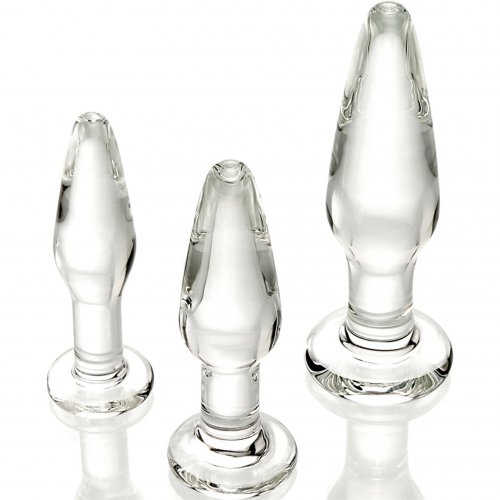 Adam And Eve Glass Anal Training Trio Clear Sex Toys
