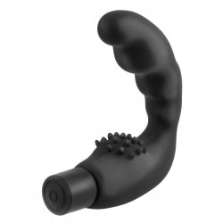 Anal Fantasy Vibrating Reach Around Silicone Massager Waterproof - Black - 4.25 Inch Product Image