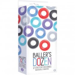 The 9's: Baller's Dozen 12 Stretchy Cock Rings Product Image