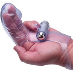 The 9's Vibrofinger Phallic Finger Massager - Purple Product Image