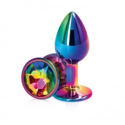 Rear Assets Mulitcolor Rainbow Butt Plug - Small Product Image