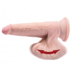 King Cock Plus 6" Triple Density Cock With Swinging Balls - Vanilla Product Image