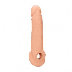 Shots RealRock Penis Sleeve 9" - Vanilla Product Image