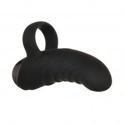 Evolved Hooked On You Silicone Rechargeable Finger Vibrator - Black Product Image