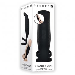 Gender X Rocketeer Rechargeable Silicone Penis Sleeve - Black Product Image