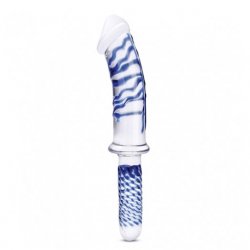 Glas 11" Realistic Double Ended Glass Dildo With Handle Product Image