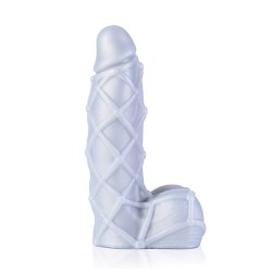 Fetishique Liquid Silicone Silver Fantasy Dildo - Size Medium Product Image