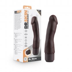Dr. Skin: Dr. Steve 7" Vibrating Silicone Dildo - Brown Product Image