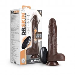 Dr. Skin Silicone Dr. Murphy 8" Thrusting Dildo - Chocolate Product Image