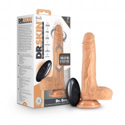 Dr. Skin Silicone Dr. Grey 7" Thrusting Dildo - Vanilla Product Image