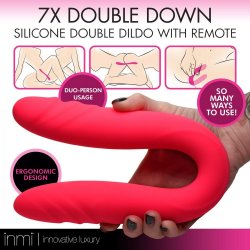 Inmi Vibrating Double Down Silicone Double Dildo with Remote Product Image