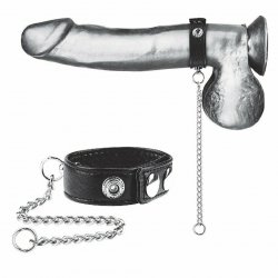 Blue Line Snap Cock Ring With 12" Leash Product Image