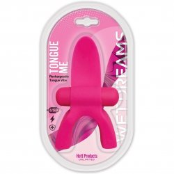 Tongue Me Extreme Silicone Tongue Vibe with Mouth Guard - Pink Product Image