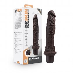 Dr. Skin 9" Dr. Richard Vibrating Dildo - Brown Product Image