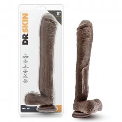 Dr. Skin 13" Mr. Ed Dildo with Suction Cup Base - Chocolate Product Image