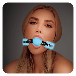 Whipsmart Blue Glow-in-the-Dark Deluxe Silicone Ball Gag Product Image