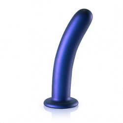 Shots Ouch! 7" Smooth Curved Dildo - Metallic Blue Product Image