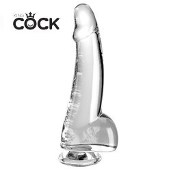 King Cock Clear 7.5" Dildo with Balls - Clear Product Image
