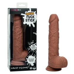 Squirting Fuck Stick Vibrating Suction Cup Dildo - Brown Product Image