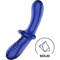 Satisfyer Double Ended Crystal Glass Dildo - Blue Product Image