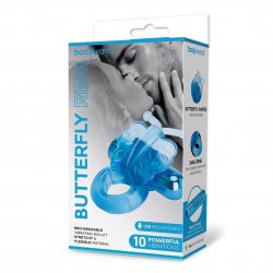 Bodywand Rechargeable Butterfly Couples Cock Ring - Blue Product Image