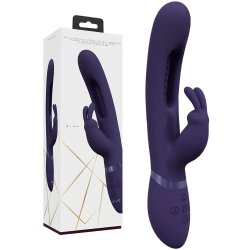 Shots Vive Mika Triple Rabbit with G-Spot Flapping Shaft - Purple Product Image