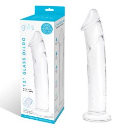 Glas 12" Glass Dildo With Veins & Flat Base Product Image