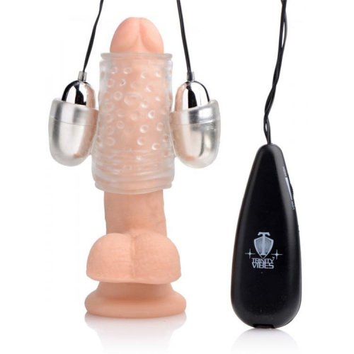 Dual Vibrating Penis Sheath Clear Sex Toys At Adult Empire