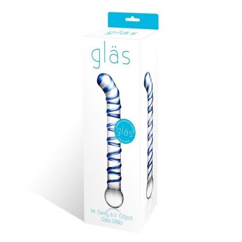 Glas Mr Swirly 6 5 G Spot Glass Dildo Sex Toys And Adult Novelties