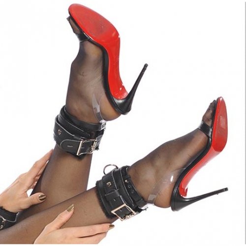 Bizarre Leather Ankle Cuffs Black Sex Toys And Adult Novelties