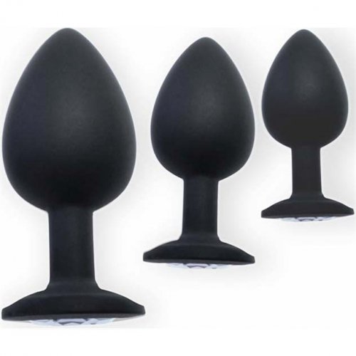 The Trainer Silicone Jeweled Trio Butt Plug Set Sex Toys