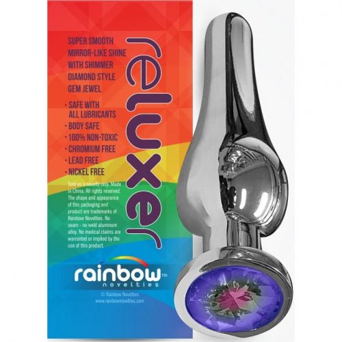 The Reluxer Butt Plug Tall Silver Chromed Stainless Steel With Shimmer