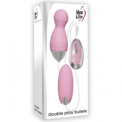 Adam And Eve Double Play Bullets Pink And Silver Sex Toys