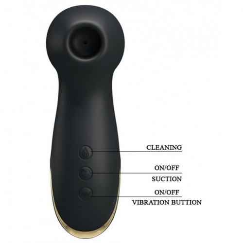 Pretty Love Hammer Sucking And Vibrating Clit Massager Black And Gold