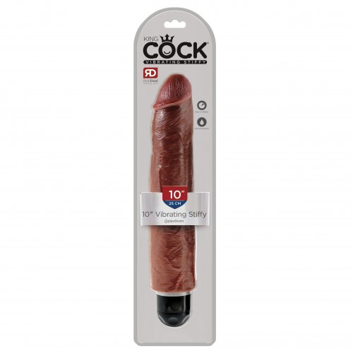 King Cock 10 Vibrating Stiffy Brown Sex Toys And Adult
