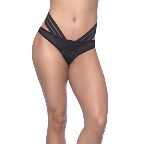 Mesh And Decorative Elastic Bikini Undies Black L Xl Sex Toys At
