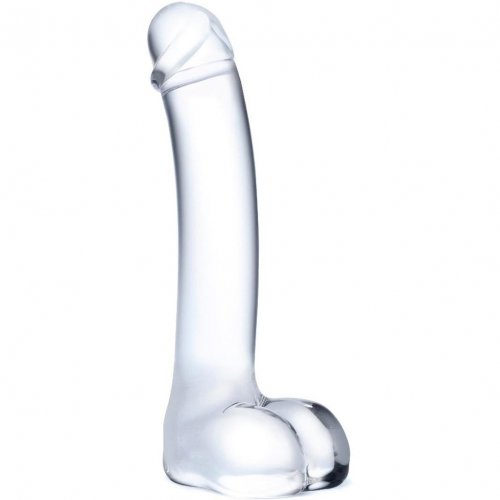 Glas Realistic 7 Curved Glass Dildo Clear Sex Toys