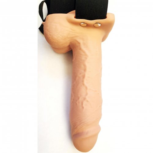 Fetish Fantasy 7 Hollow Rechargeable Strap On With Balls And Remote