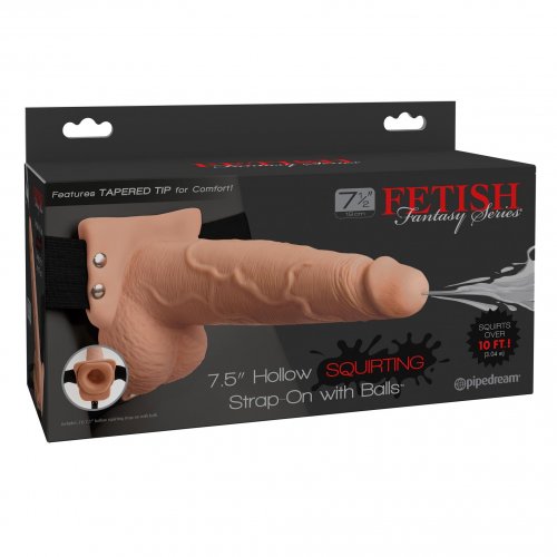 Fetish Fantasy 7 5 Hollow Squirting Strap On With Balls White Sex