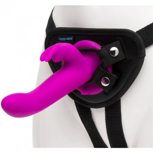 Happy Rabbit Vibrating Strap On Harness Set Purple Sex Toys And Adult