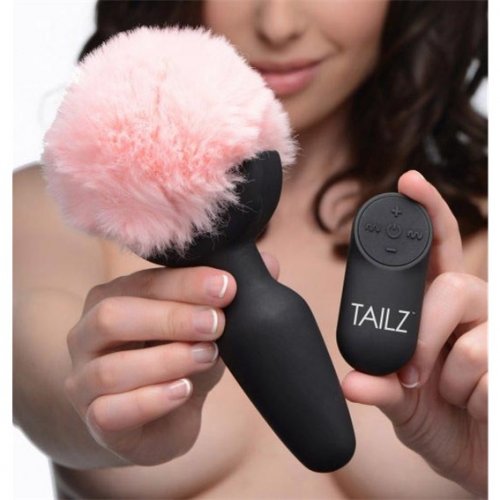 Tailz Vibrating Remote Control Silicone Bunny Tail Anal Plug Pink Sex Toys At Adult Empire 0672