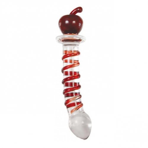 Eve S Twisted Crystal Glass Dildo Clear And Red Sex Toys At Adult