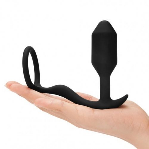 B Vibe Snug And Tug 128g Weighted Silicone And Penis Ring Black Sex Toys At Adult Empire 5044