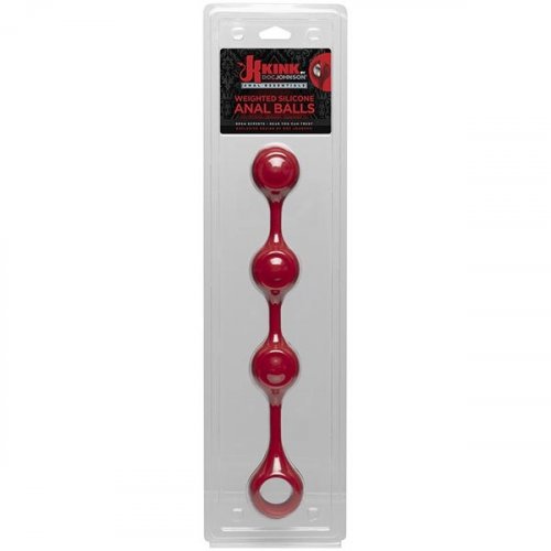 Kink Anal Essentials Weighted Silicone Anal Balls Red Sex Toys At 