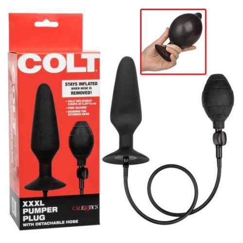 Colt Xxxl Pumper Plug With Detachable Hose Black Sex Toys And Adult
