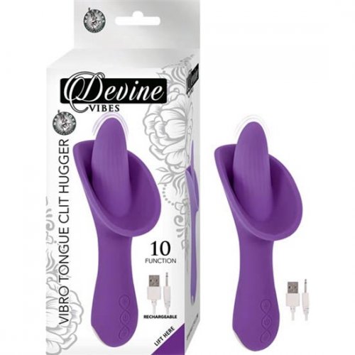 Devine Vibes Vibro Tongue Clit Hugger Purple Sex Toys And Adult