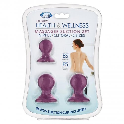 Cloud 9 Nipple And Clitoral Massager Suction Set Plum