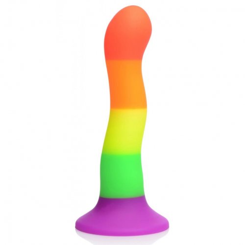 Proud Rainbow Silicone Dildo With Harness Sex Toys At