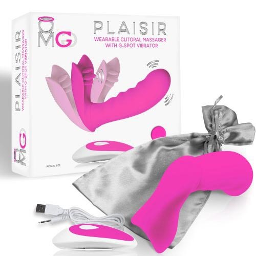 Omg Plaisir Wearable Clitoral Massager With G Spot Vibrator Pink Sex Toys And Adult Novelties