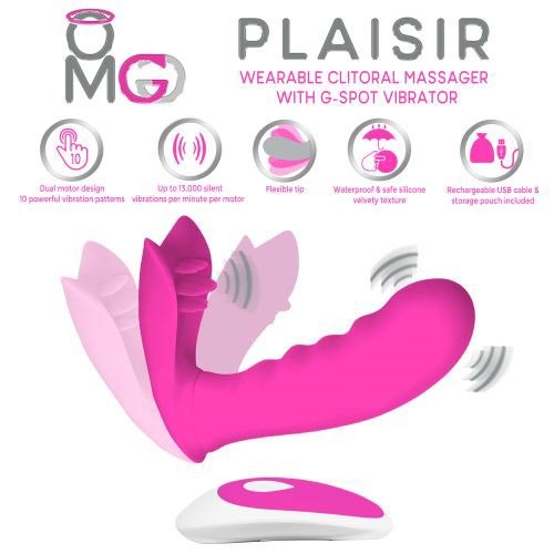 Omg Plaisir Wearable Clitoral Massager With G Spot Vibrator Pink